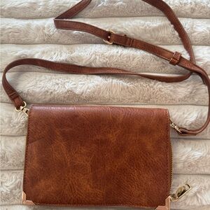 Women's Tan Crossbody Leather Shoulder Bag
